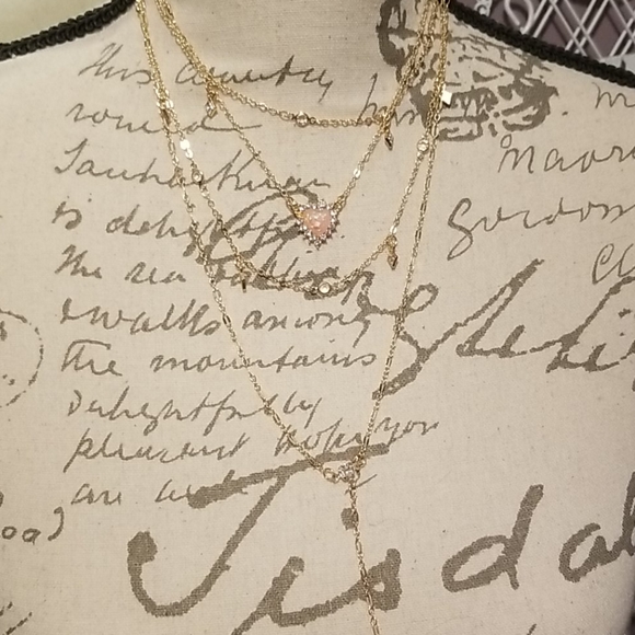 *Sasha* Layered Heart Necklace - Picture 2 of 7